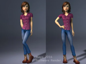 Jasmin Cartoon Girl Rig 3D Model
