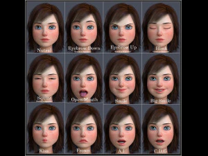 Jasmin Cartoon Girl Rig 3D Model