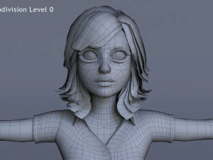 Jasmin Cartoon Girl Rig 3D Model