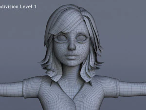 Jasmin Cartoon Girl Rig 3D Model