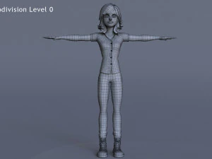Jasmin Cartoon Girl Rig 3D Model