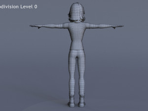Jasmin Cartoon Girl Rig 3D 모델