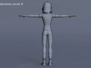 Jasmin Cartoon Girl Rig 3D Model