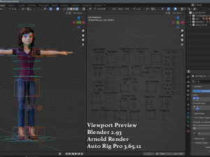 Jasmin Cartoon Girl Rig 3D 모델