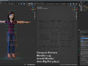 Jasmin Cartoon Girl Rig 3D Model