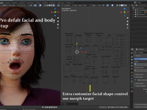 Jasmin Cartoon Girl Rig 3D 모델