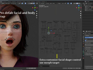 Jasmin Cartoon Girl Rig 3D Model