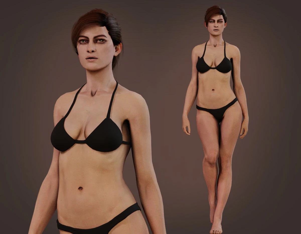 Female Base characterRig 3D Model .c4d .max .obj .3ds .fbx .stl .blend 