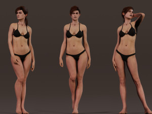 Female Base characterRig Modello 3D