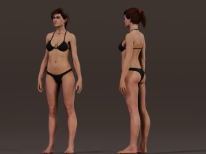 Female Base characterRig Modello 3D