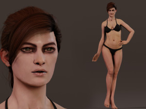 Female Base characterRig Modello 3D