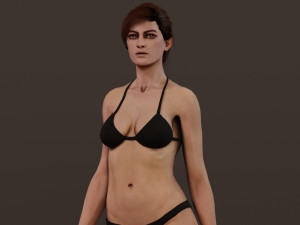Female Base characterRig Modello 3D