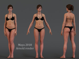 Female Base characterRig Modello 3D