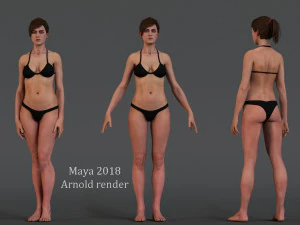 Female Base characterRig 3D Model