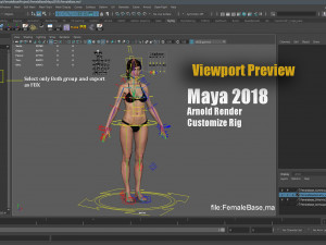 Female Base characterRig Modello 3D