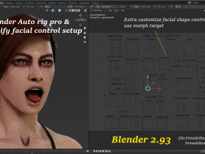 Female Base characterRig Modello 3D