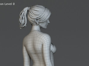 Female Base characterRig Modello 3D