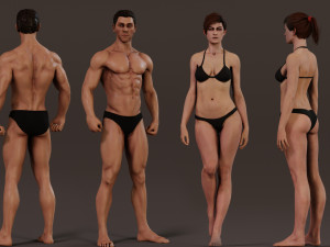 Male Female Rig Modelo 3D