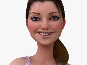Kristen dibujos animados GirlRig V1 Modelo 3D