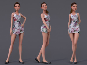 Kristen Cartoon GirlRig V1 3D-Modell