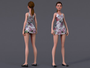 Kristen Cartoon GirlRig V1 3D-Modell