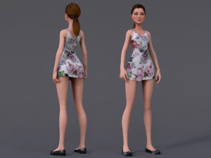 Kristen Cartoon GirlRig V1 3D Model