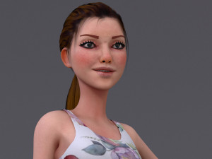Kristen Cartoon GirlRig V1 3D-Modell