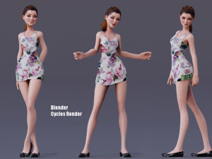Kristen Cartoon GirlRig V1 3D-Modell