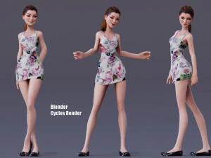 Kristen Cartoon GirlRig V1 3D Model