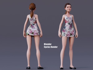 Kristen Cartoon GirlRig V1 3D-Modell