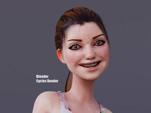 Kristen Cartoon GirlRig V1 3D-Modell
