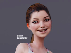 Kristen Cartoon GirlRig V1 3D Model