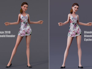 Kristen Cartoon GirlRig V1 3D-Modell