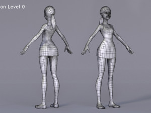 Kristen Cartoon GirlRig V1 3D-Modell