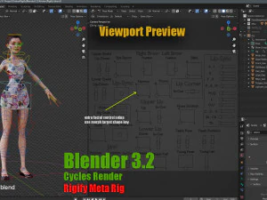 Kristen Cartoon GirlRig V1 3D Model