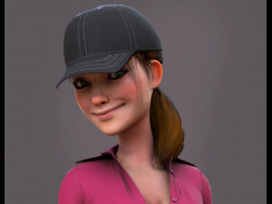 Kristen Kristen Cartoon GirlRig V2 3D 모델