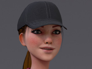 Kristen Kristen Cartoon GirlRig V2 3D Model