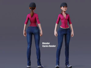 クリステン Kristen Cartoon GirlRig V2 3Dモデル