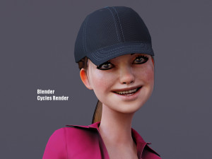 Kristen Kristen Cartoon GirlRig V2 3D Model