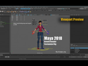 Kristen Kristen Cartoon GirlRig V2 3D Model