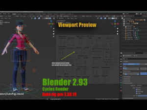Kristen Kristen Cartoon GirlRig V2 3D Model