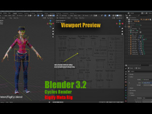 Kristen Kristen Cartoon GirlRig V2 3D Model