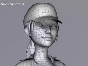 クリステン Kristen Cartoon GirlRig V2 3Dモデル