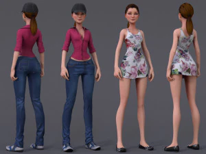 Kristen Cartoon Girl Outfit2 3D Model