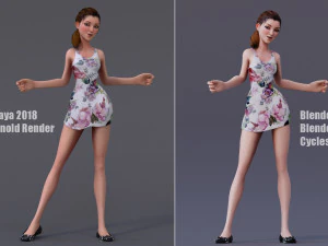 Kristen Cartoon Girl Outfit2 3D Model