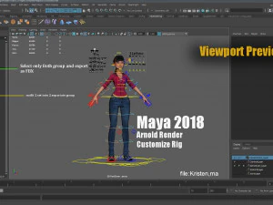 Kristen Cartoon Girl Outfit2 3D Model