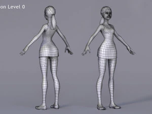 Kristen Cartoon Girl Outfit2 3D Model