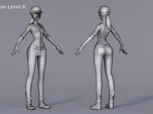 Kristen Cartoon Girl Outfit2 Model 3D