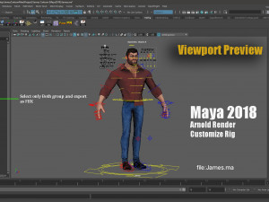 James Cartoon ManRig Modelo 3D