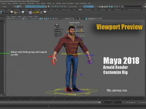 James Cartoon ManRig 3D Model